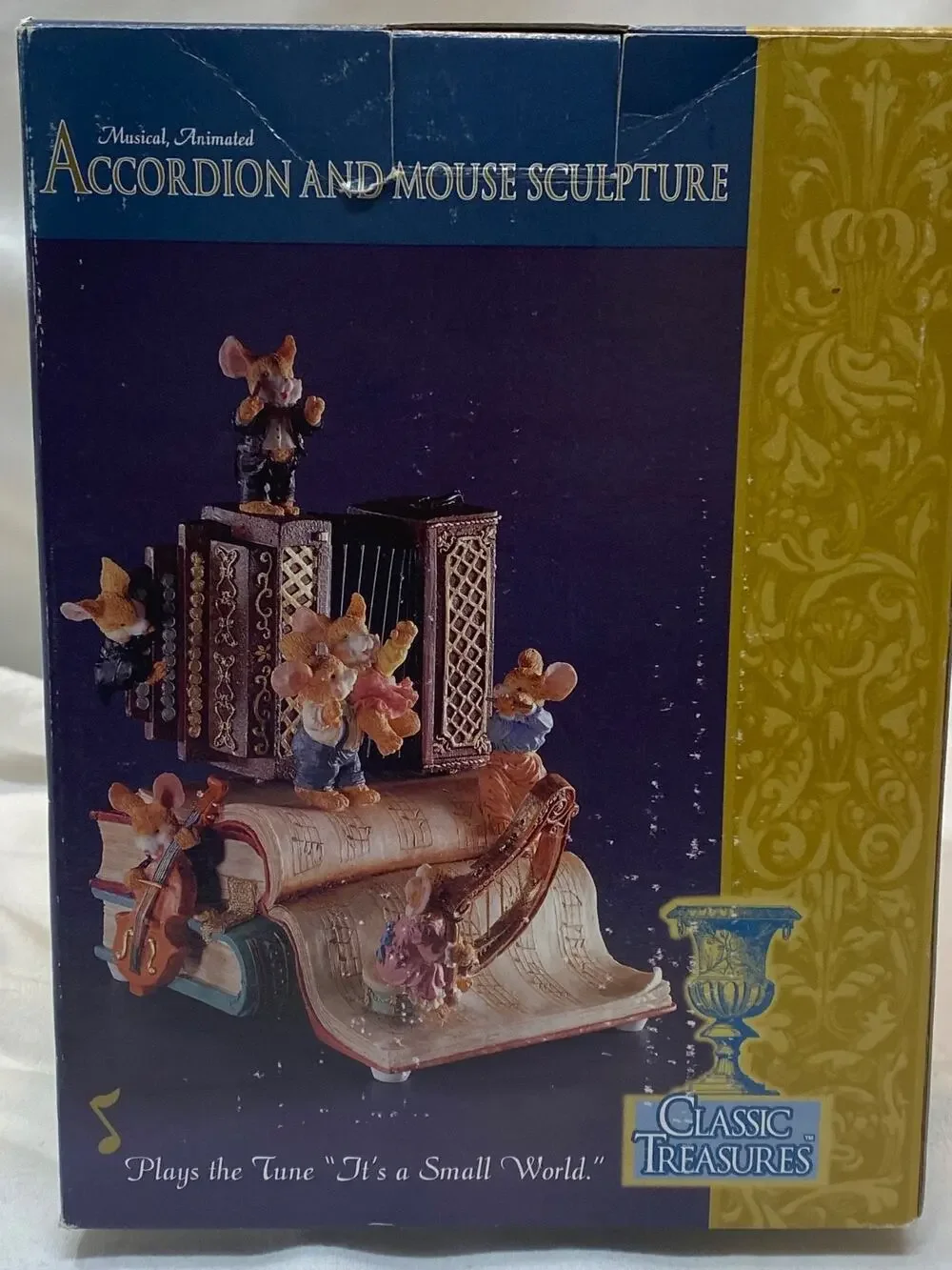 Classic Treasures Musical Animated Accordion & Mouse Sculpture.